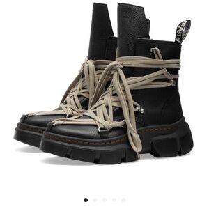 Rick Owens Black Combat Moto Boots